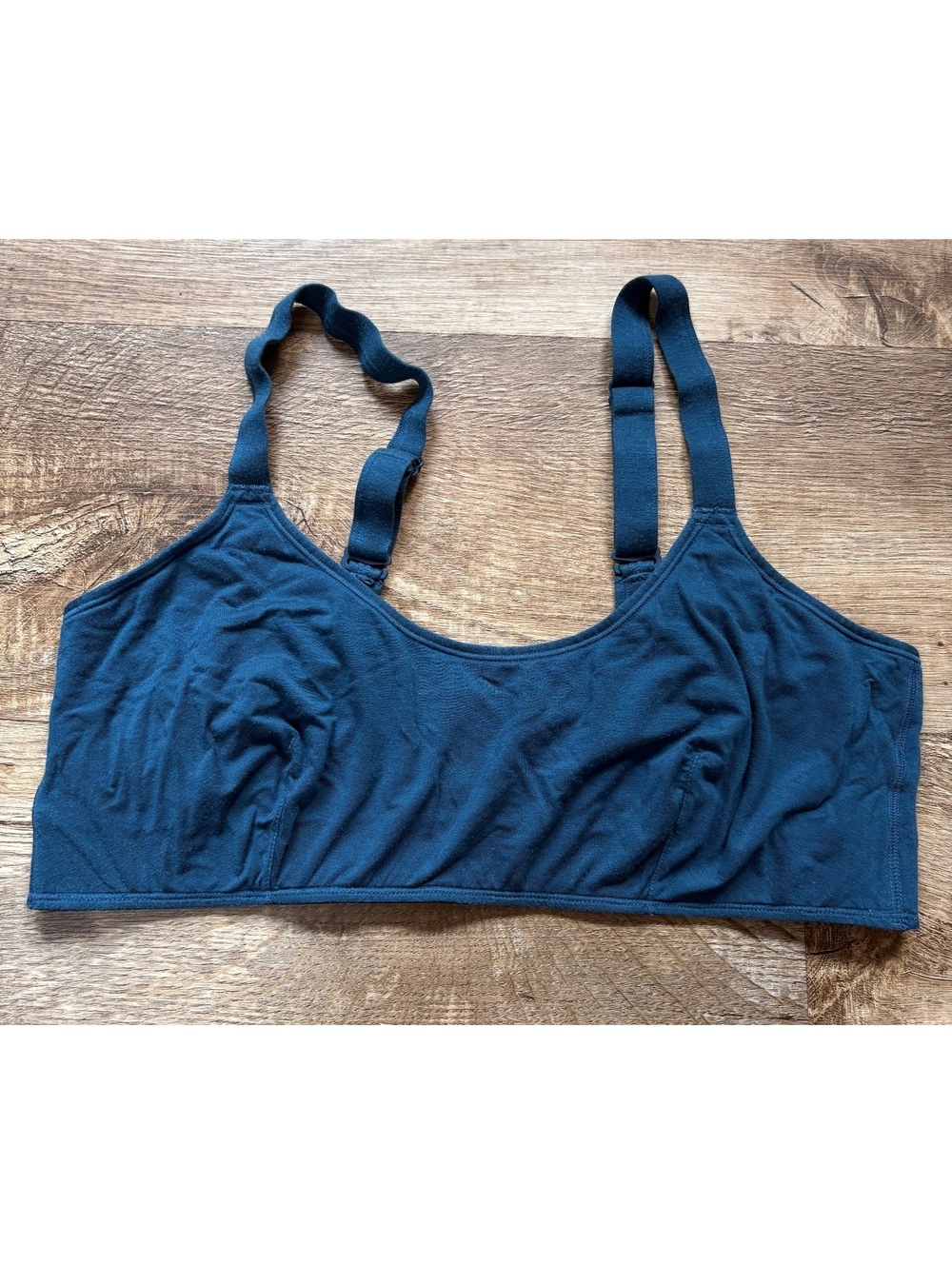 Parade Women's 2XL Blue Soft Cotton Blend Bralette with Adjustable Straps